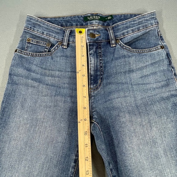 Lauren Ralph Lauren Blue Premier Straight Jeans Womens Size 4 Stretch Denim - Picture 12 of 14